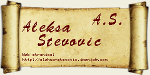 Aleksa Stevović vizit kartica